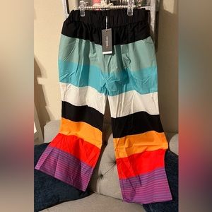Women Multi-Color Wide Leg Pants; Size: Medium; NWT